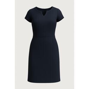Brooks Brothers 346 Petite Navy Textured Sheath Dress 0P | Classic | Fully Lined